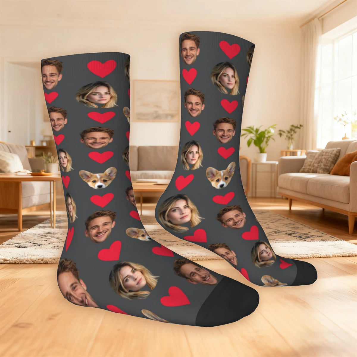 Customized socks for men and women Face-themed funny expression socks Personalized photo-customized socks Birthday gifts