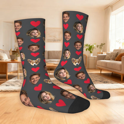 Customized socks for men and women Face-themed funny expression socks Personalized photo-customized socks Birthday gifts