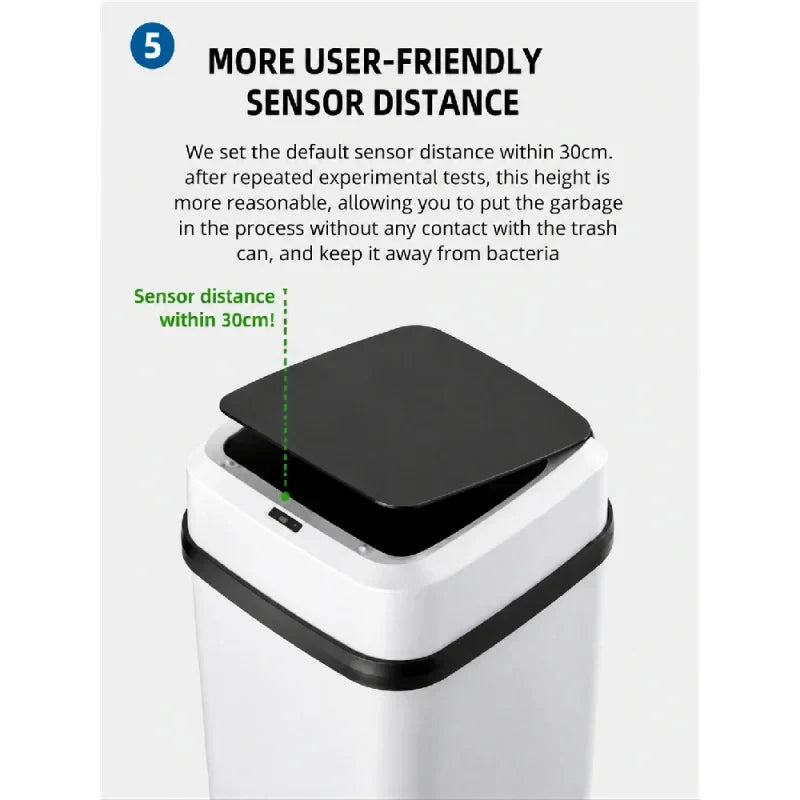 13L Waterproof Trash Can Waste Bin for Kitchen Bathroom Living Room-Durable Home Garbage Bin Trash Can Kitchen Trash Can Dustbin