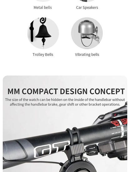 TWOOC Bicycle Electronic Horn Volume Adjustment 4 Kinds of Classic Cingtones Rechargeable 100dB Not Harsh Road Mountain Bike