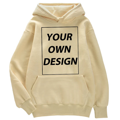 Customized DIY Print Men Woman Autumn Winter Hoodies Casual Classic Pullovers Simple Comfy Streetwear Soft Warm Sports Clothing