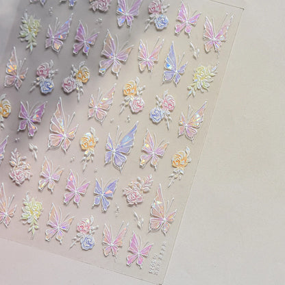 Colorful Water Bubble 5D Nail Art Stickers Goldfish Koi carp Dreamy Polarized Dreamlike Self Adhesive Delicate Manicure Decals