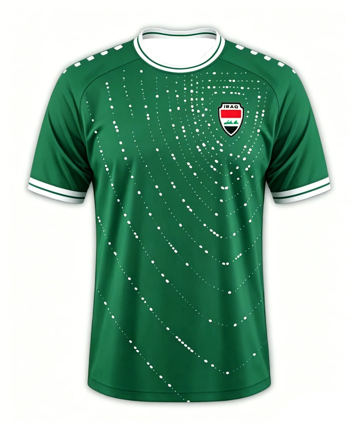 2026 Iraq Style Football Jersey Quick Dry Breathable Green White Fans Casual Outdoor Sports Streetwear T-shirt