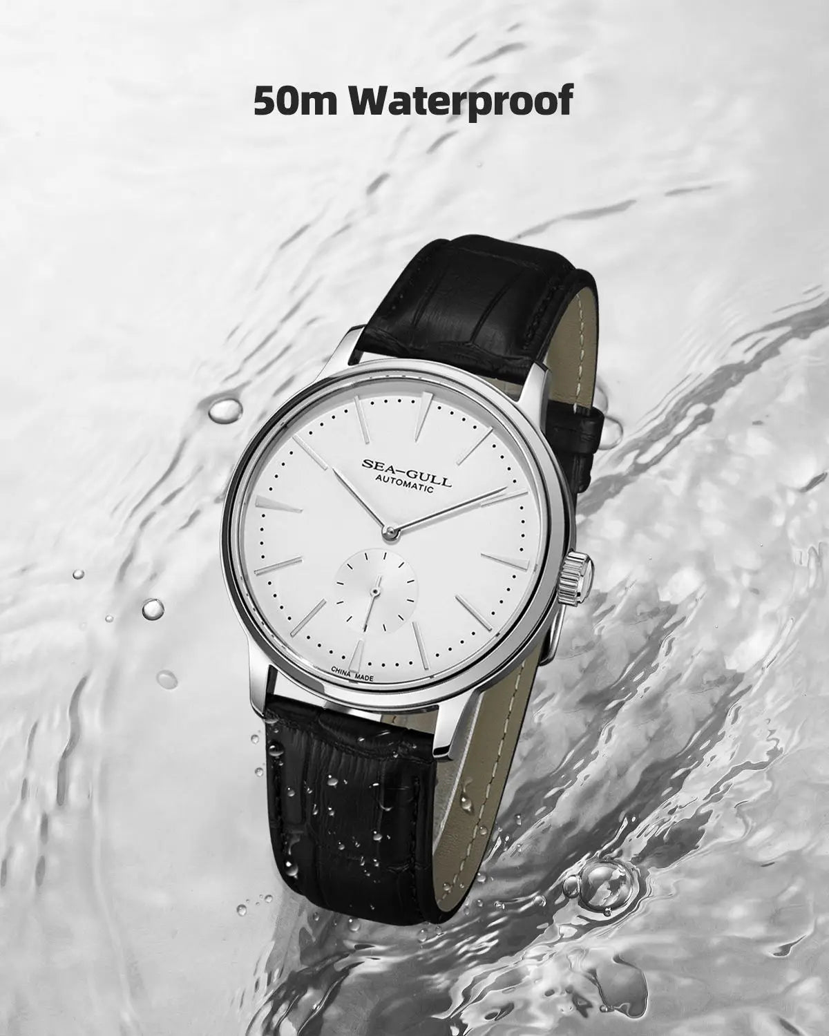 Seagull New Business Watch Men's Mechanical Wristwatches 50m Waterproof Leather Valentine Male Watches Relogio Masculino 6075