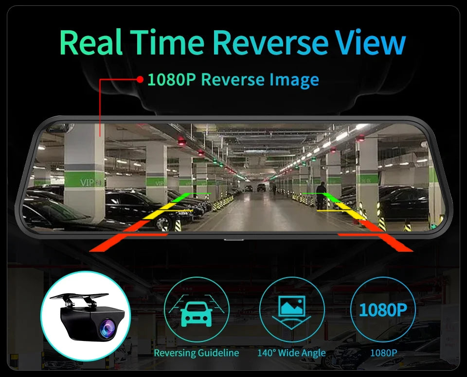 4K HD Car DVR Touch Screen Carplay & Android Auto Dash Cam Night Vision Video Recorder Driving Recorder