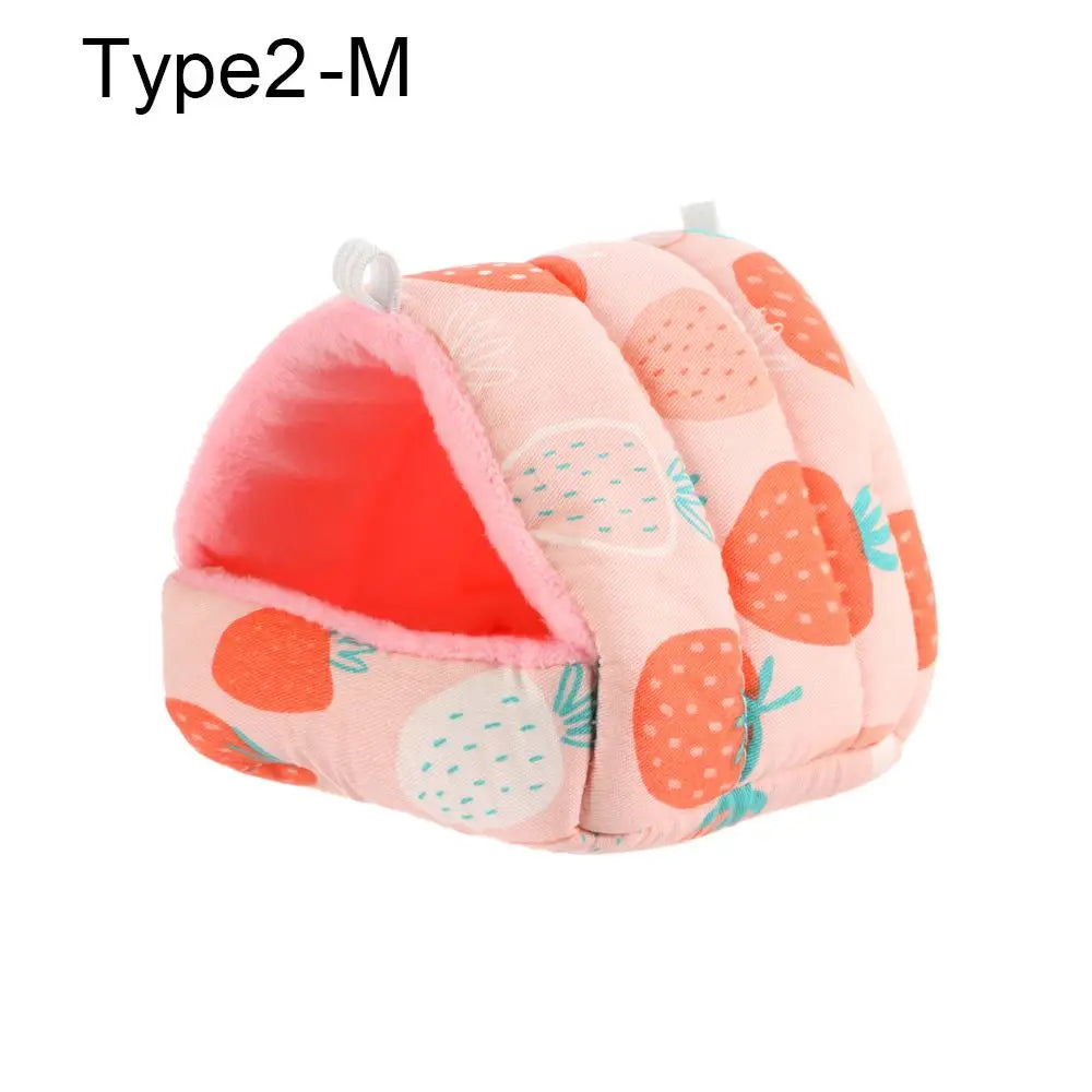 Soft Rabbit Colorful Squirrel Mini Cage Winter Hamster House Guinea Pig Nest Small Animal Sleeping Bed Warm Mat