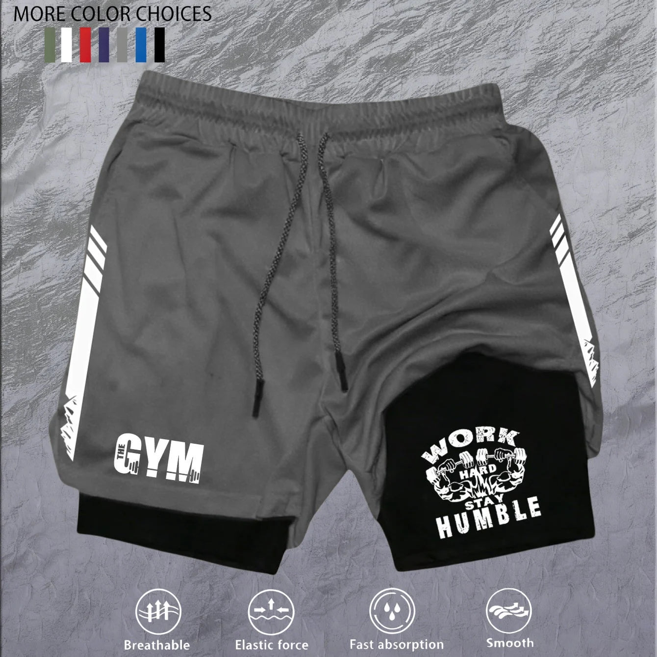 Men 2 in 1 Double Deck Marathon Running Shorts Fitness Training Pants Men's Racing Shorts Gym Wear Jogging Workout Sports Shorts