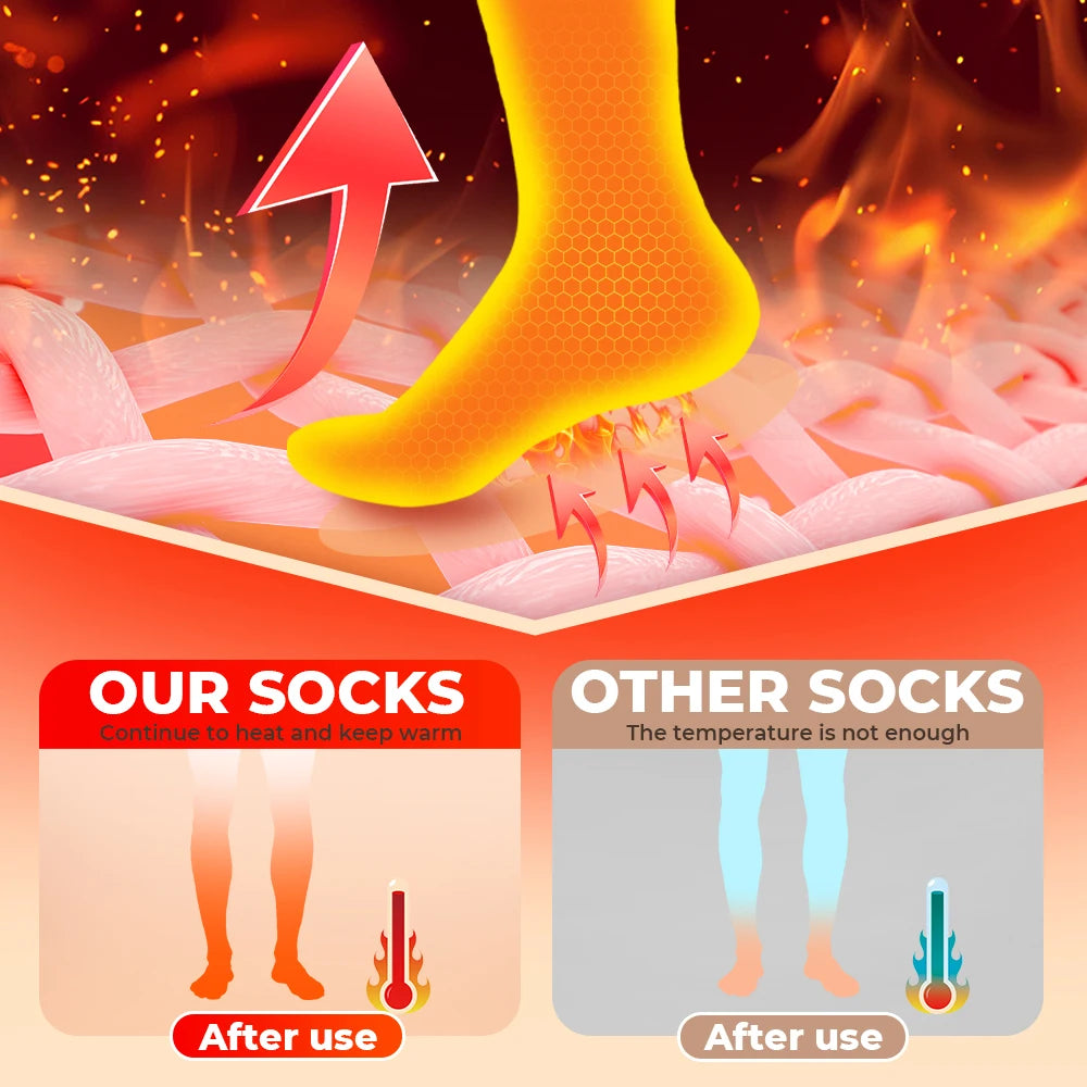 Electric Heating Socks for Skiing Snowboarding Hiking Rechargeable Batteries Thermal Warmer Remote Control Winter Outdoor Sports