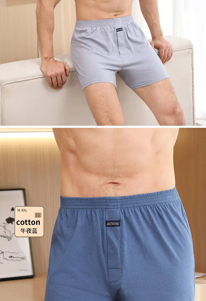 1PCS Men's Underwear Aro Pants Pure Cotton Home Sleeping Pants Loose Breathable Men's High Waisted Four Corner Boxers Shorts