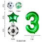 11 Pcs Football Theme Party Decoration balloon Set Birthday and Anniversary Number123456789 Green balloon for Champions Cup