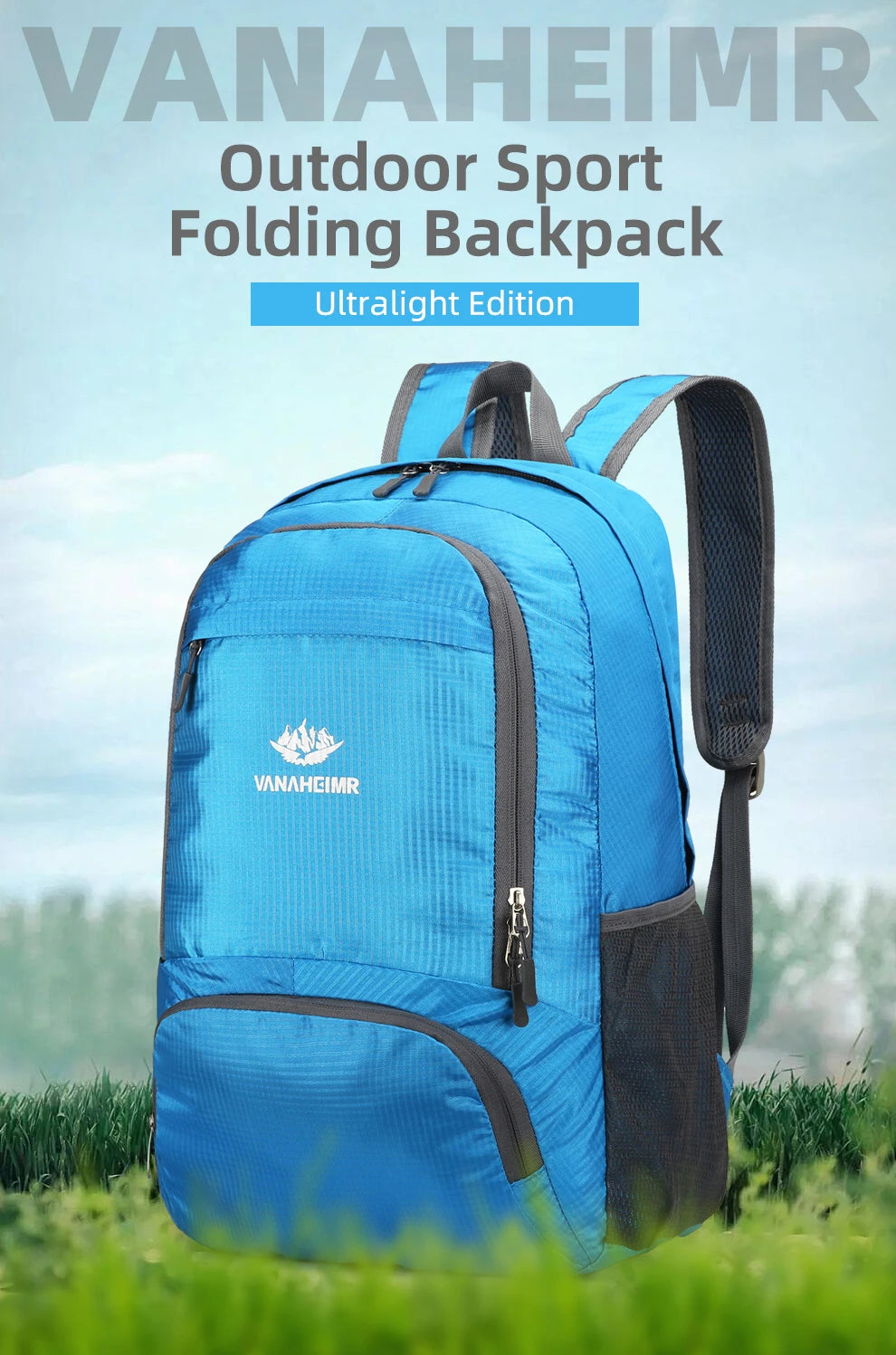 23L Packable Backpack Foldable Ultra Light Outdoor Duffle Bag Big Folding Knapsack Hiking Travel Rucksack Mountaineering Daypack