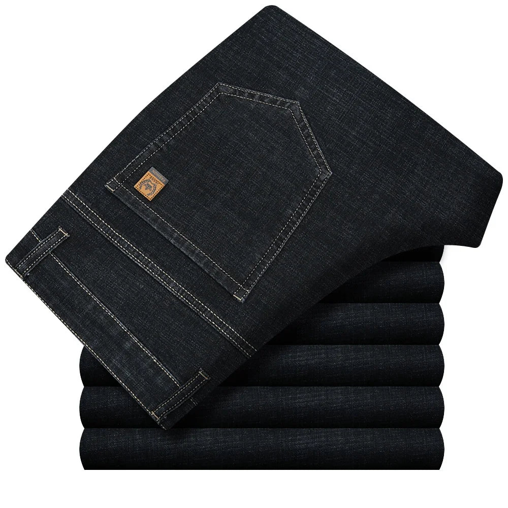 High Waist Denim Jeanse For Men Pants Plus Size 40 42 Fashion Designer Jeans Trousers For Men Street Wear Straight Loose Autumn