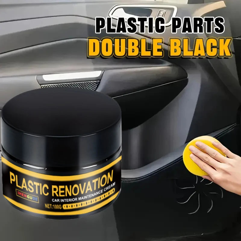 1 Piece 100g Car Plastic Repair Agent Recovery Black Luster Car Interior Leather and Panel Update Wax Coating Car Polishing and Repair Coating Cleaning Rejuvenation Repair Wax