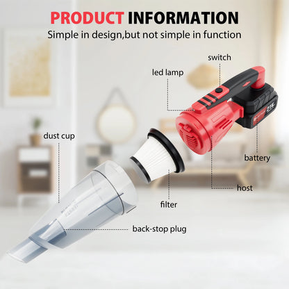 Handheld vacuum cleaner 5500Pa with LED Lighting handheld vacuum cleaner Battery Wireless Wet & Dry Handheld Washer with Washable HEPA Filter Bagless Car Home Power Clean