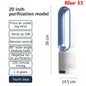 Cooling & Heating Bladeless Fan  Timer Remote Control 8 Wind Speed Home Silent Air Conditioner Heater LED Display