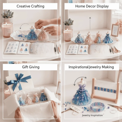 3D Design Beaded Dress Kit Tiny Beads Dress Shape Bead Weaving Kit Creative Craft Cute Design DIY Bead Craft Kit Gift Giving