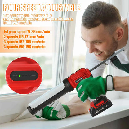 Cordless Electric Caulking Gun, Glass Sealant Gun for Door & Window, Compatible with Makita 18V Lithium Battery