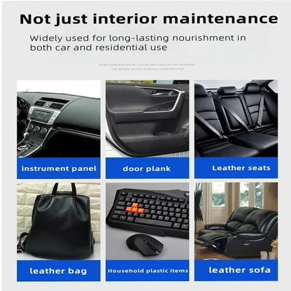 Car Interior Plastic Repair Care Kit, Scratch Repair Paste, Refresh Faded Aged Trim, Polish Brighten with Long-Term Protection