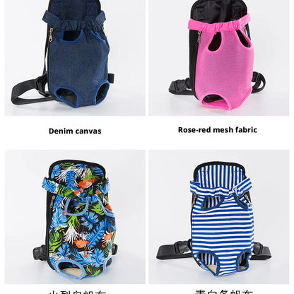 Breathable Pet Dog Cat Chest Carrier Backpack Hands-free Outdoor Travel Bag for Small Pets