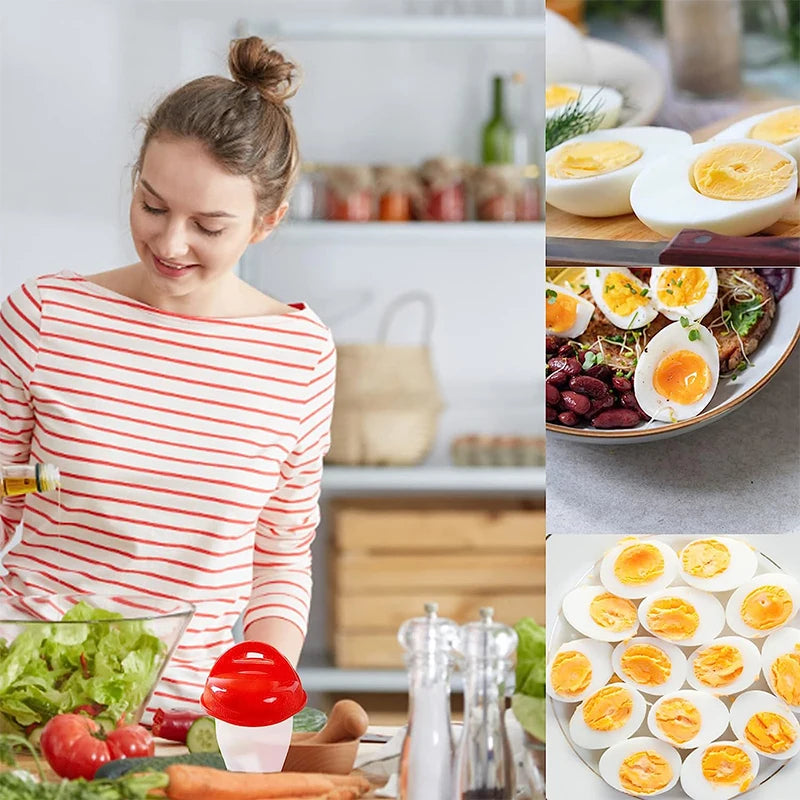 3/6pcs BPA Free Silicone Egg Boiler Steamer Non-stick Silicone Egg Cook Cups Fast Egg Poacher for Breakfast Kitchen Cooking Tool