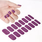 16Tips French Semi-Cured Gel Nail Wraps Sticker Pure Color Full Cover UV Gel Nail Polish Wraps Long-Lasting Nail Extension Decal