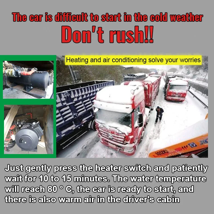 SIHAO 10KW Heavy Duty Diesel Water Preheater 12V 24V Universal Vehicle Fuel Heater Car Engine Cabin Heating Equipment