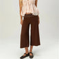 Women Fold Over Waist Gaucho Pants Low Rise Cropped Wide Leg Capri Pants Summer Foldover Culottes Yoga Pants Pajama Bottoms