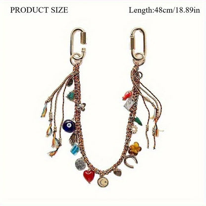 1Pc Ethnic Woven Pendant Multi-Layer Tassel Necklace Retro Fashion Accessories Women's Bohemian Style Jewelry