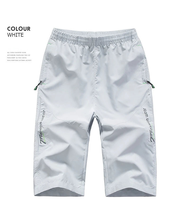 Summer Sports Cropped Trousers Quick-drying Large Size 7XL 8XL Men's Casual 3/4 Pants Thin Workout Mens Fashion Baggy Shorts