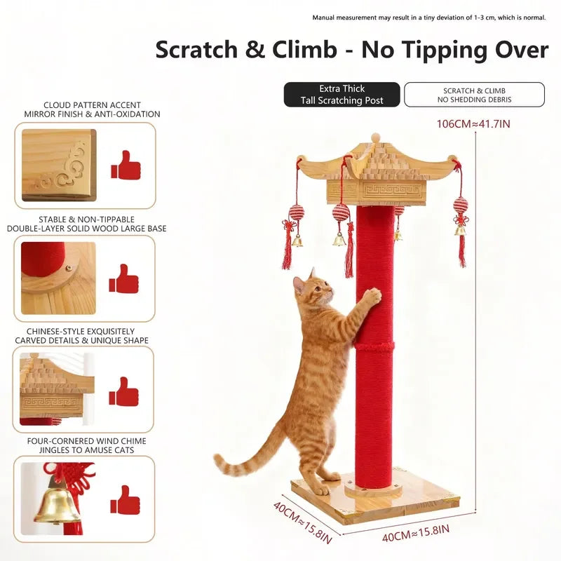 for Grab Column Cat Tree Tower Climbing Frame Scratching Board Integrated Elevated Thickened Scratching Posts Durable