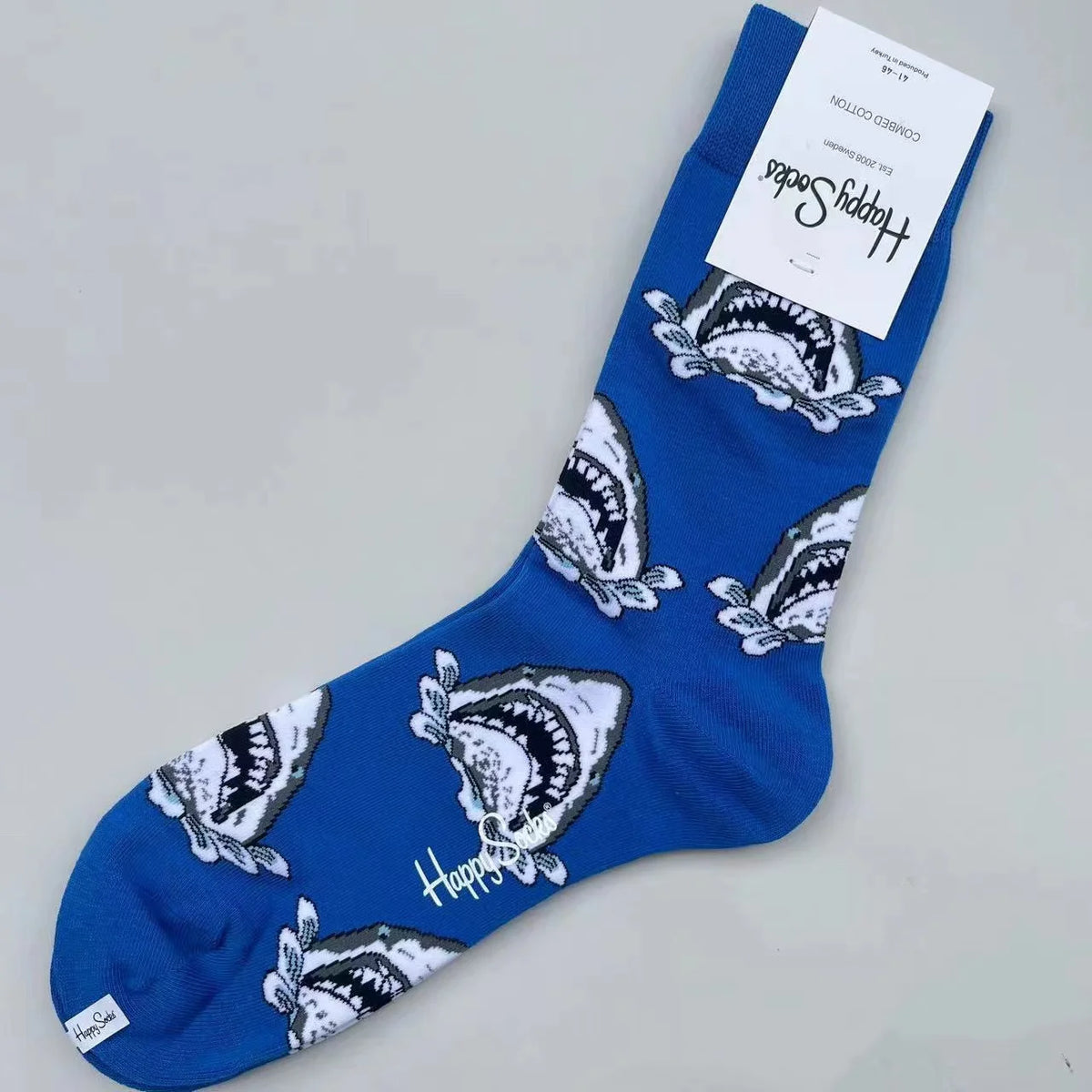 Happy Socks Men's Mid-tube Socks Four Seasons Pure Cotton Classic Socks SIZE 41-46