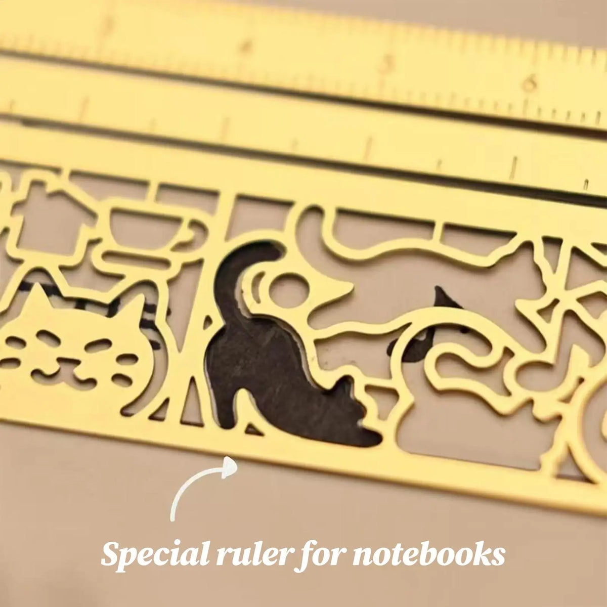 3in1Cat Lover Template Ruler Cute Cat Designs Bookmark & Double-Sided Ruler Perfect Gift for Diary Planner