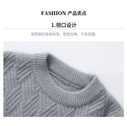 Warm Knitted Pullover 2025 New Winter Men's O-neck Casual Sweater High-quality Men's Pullover Clothing Size 4XL
