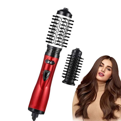Rotating Hair Dryer Brush Electric Blow Drier Comb Hot Air Straightener Curler Iron One Step 2 Gears Blower Replaceable 2 Heads