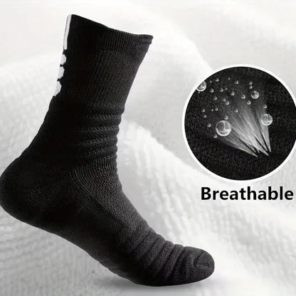3pairs/Lot Men's Socks Compression Stockings Breathable Basketball Sports Cycling Socks Moisture Wicking High Elastic Tube Socks