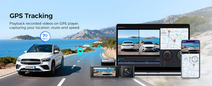 AZDOME M550 Pro 5.8Ghz WiFi 2/3 Channel Dash Cam 4K+2.5K Built-in GPS 3.19" IPS Screen Car DVR IR Night Vision 24H Parking Mode