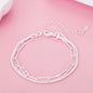 Noble 925 Sterling Silver Square Solid Chain Bracelet for Women Men Charm Party Gift Wedding Fashion Jewelry