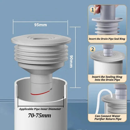 Silicone Bathroom Sewer Seal Ring Kitchen Sink Sewer Pipe Seal Plug Washing Machine Anti-odor Leakage Floor Drain Seal Connector
