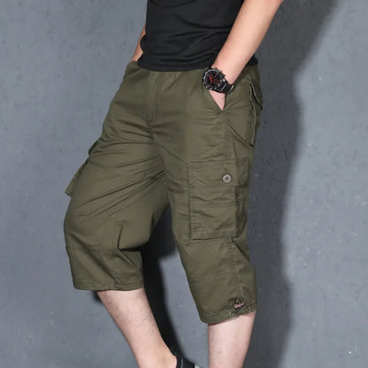 MRMT 2026 Brand Mens Capri Pants with Multiple Pockets Cargo Pants Casual Middle-aged Men Shorts Pant for Male Man Cropped Pants