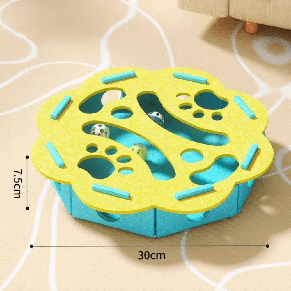 Cat Scratching Posts For Indoor Cat Puzzle Toy Felt Puzzle Box Cat Exercise Toy with Ball Kitten Interactive Indoor Exercise Toy