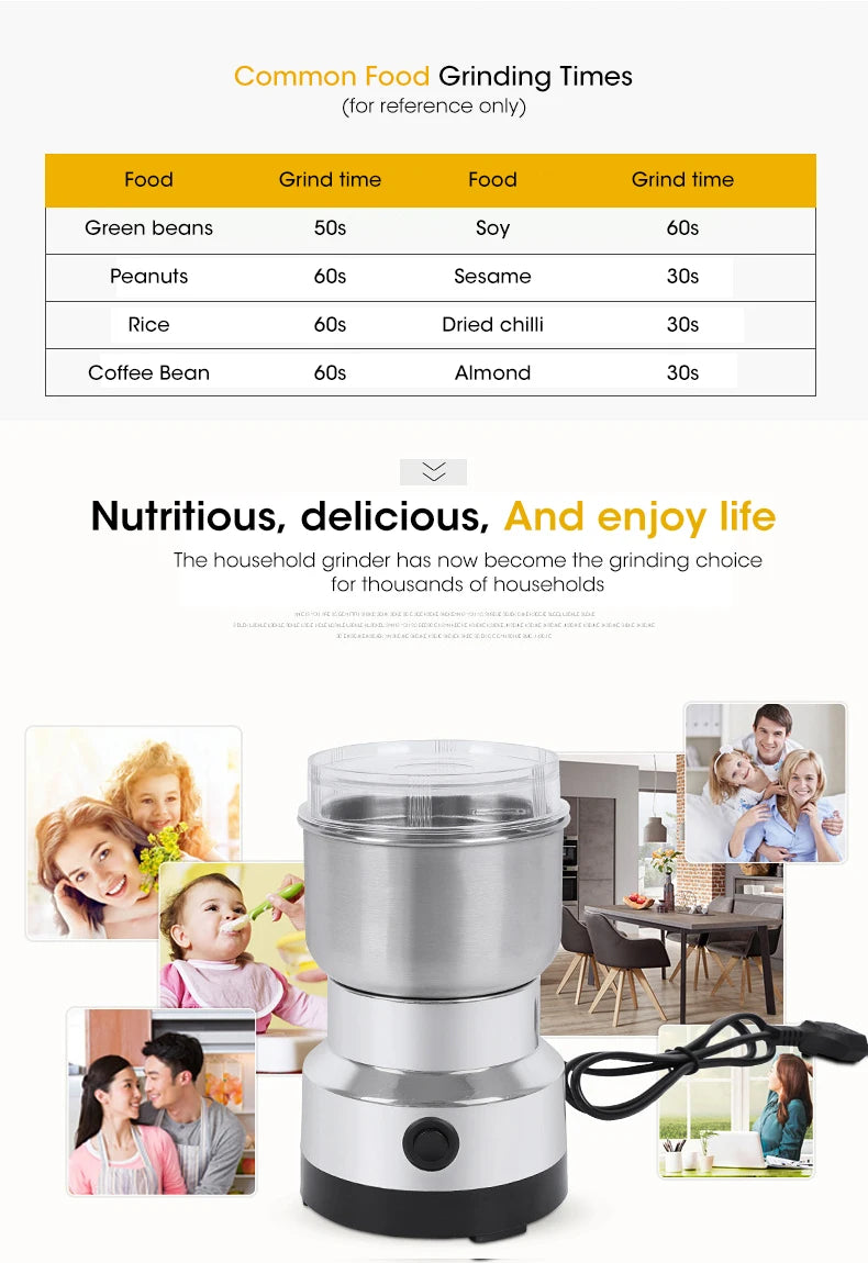 2024 NEW Mini Electric Grinder Household 300ml Ultrafine Baby Food Pulverizer Coffee Grinder Spice Pepper Grinder Grain Mill