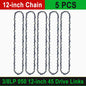 12" Guide Bar & 45 Link Chain Set 3/8"LP Pitch 0.050" Groove Width Rounded Teeth Alloy Chainsaw Components 12 Inch Electric Saw