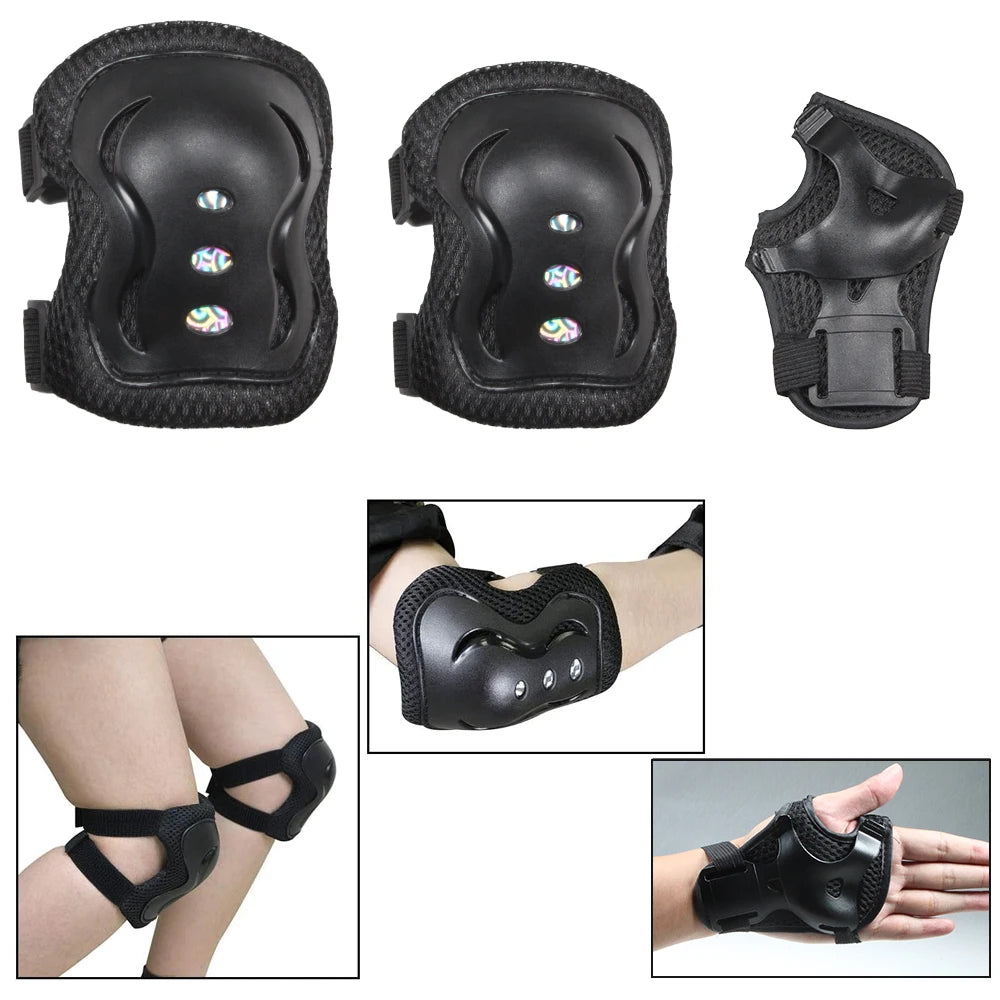 7Pcs/Set Kids Bike Helmet Skateboard Knee Pads, Girls Boys 3-10yrs Wrist Guards for Sports Cycling Bike Roller Skating Scooter