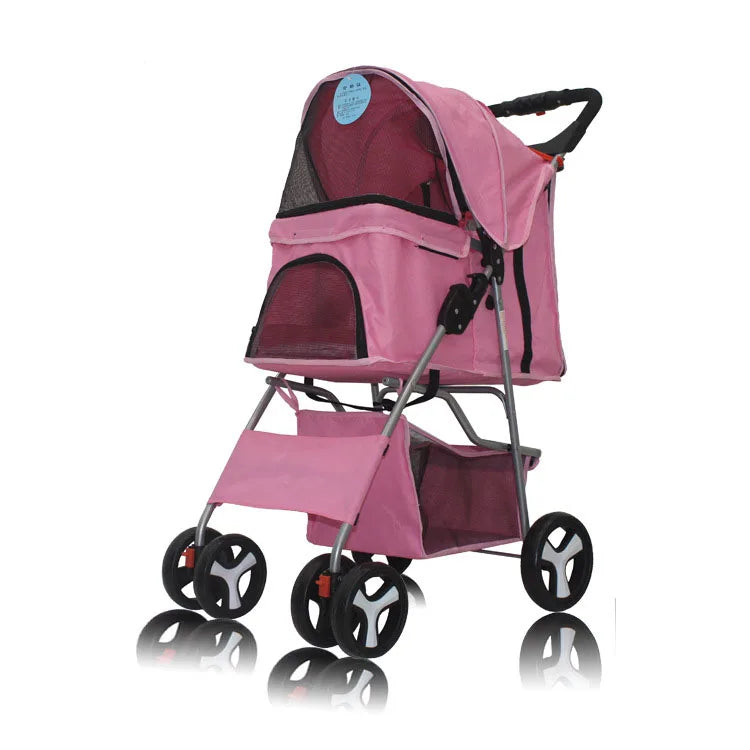 Dog Golden Retriever Pet Stroller Large Fruit Tray Adjustable Foldable for Small Medium Dog Outdoor Travel