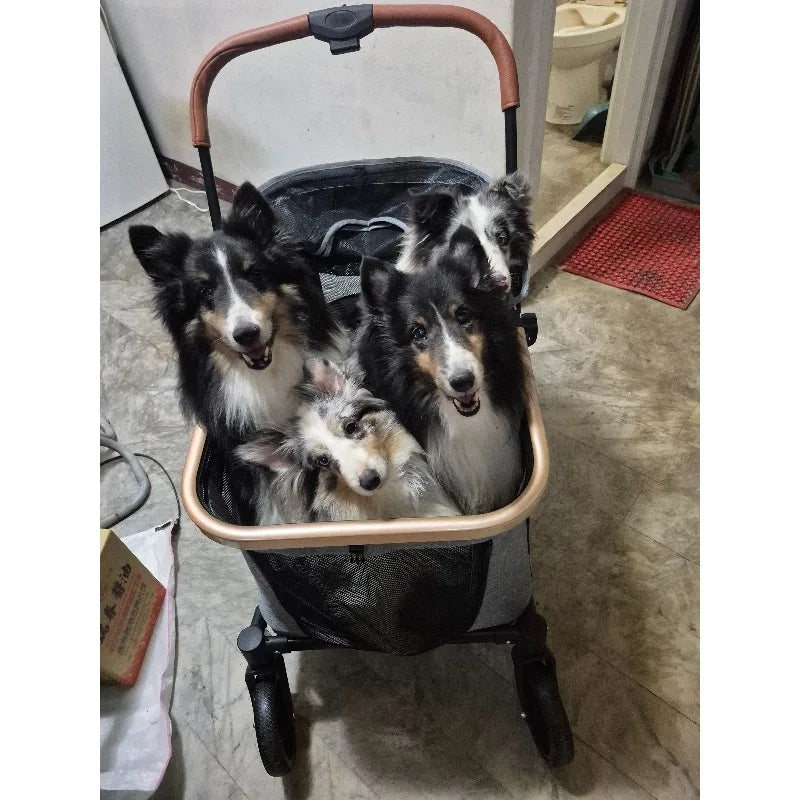 Foldable Large Giant Dog Stroller Lightweight Portable Multi Cat Pet Carrier for Senior Dogs Outdoor Travel