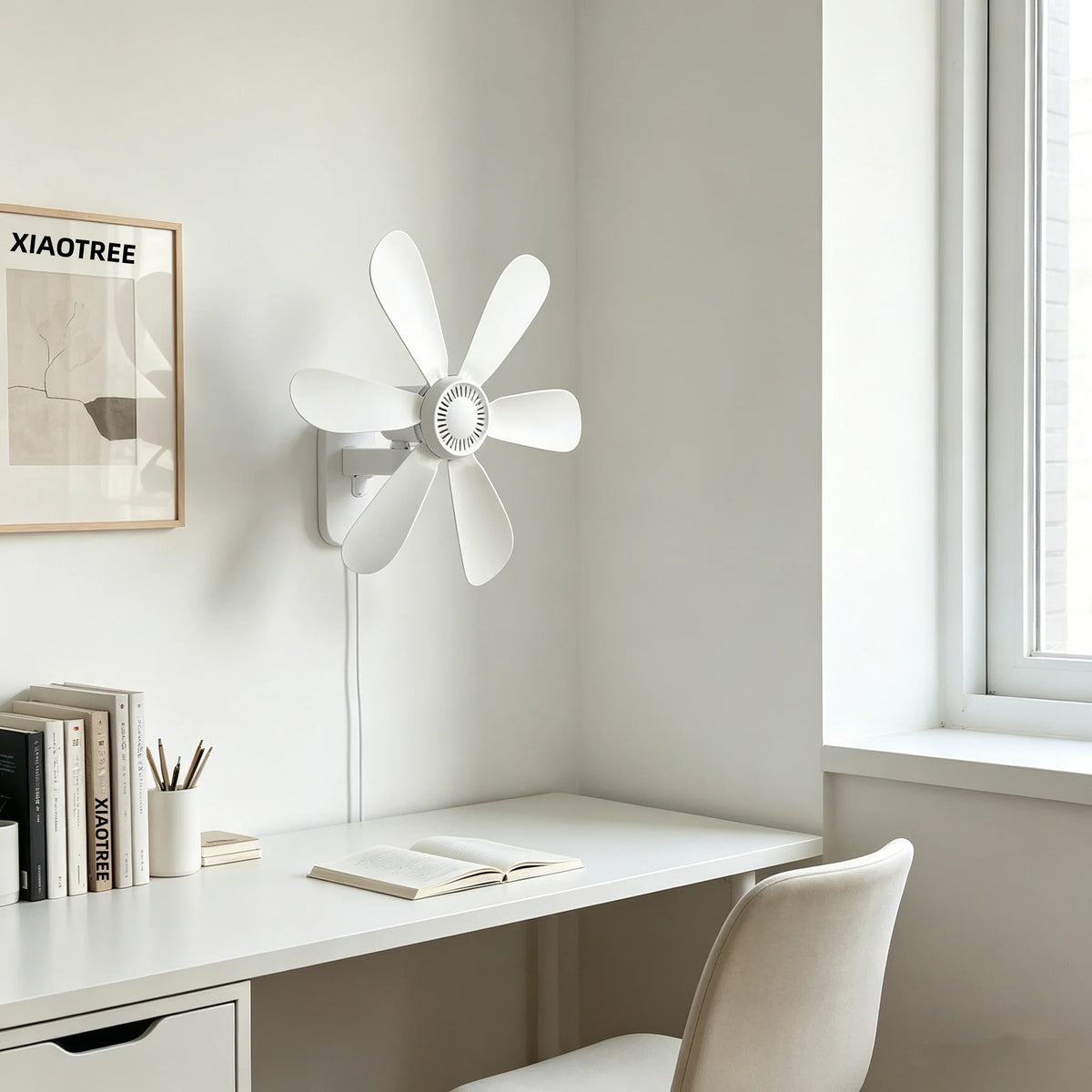 16.5-Inch Wall Mount Fan with Remote and Timer Small 5V USB Fan with Powerful 4 Speeds Quiet Corner Fans for Bedroom Kitchens