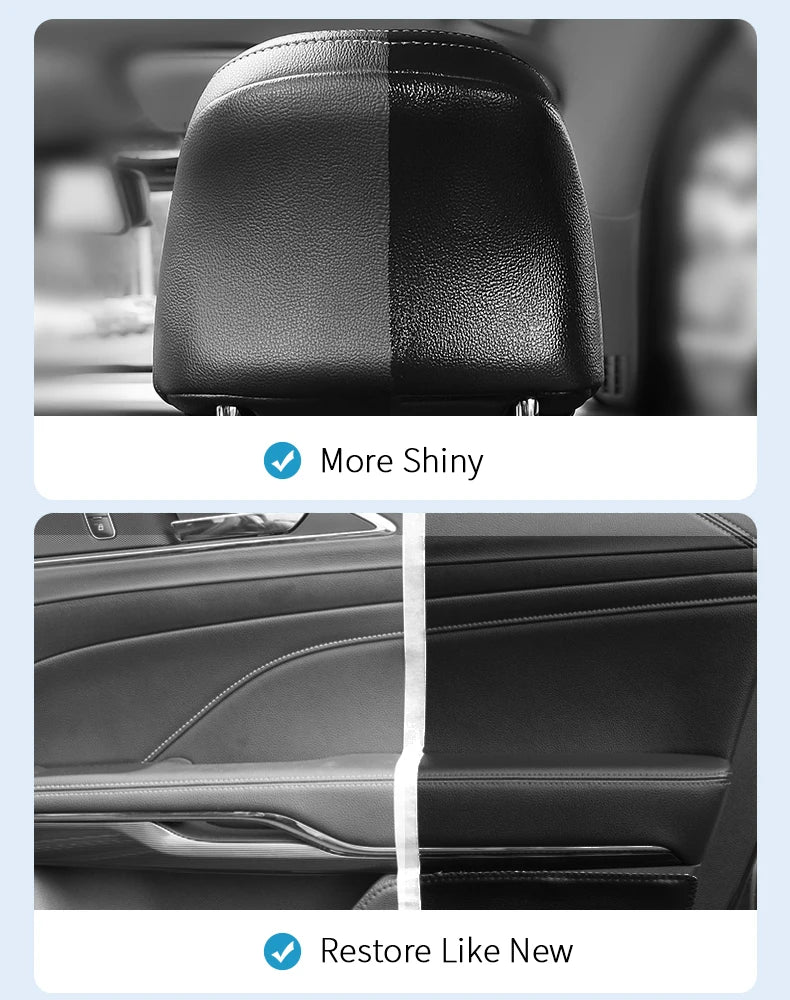 Plastic Leather Restorer Interior Trim Conditioner Polish Shine Cleaner Restore New Black Color Fading Repair Car Care Detail