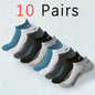 5/10/20/30 Pairs Men Ankle Socks Fashionable Letter Sports Style Odor Proof Sweat Absorbing Breathable Invisible Running Socks