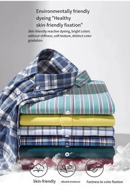 The new 10XL and 11XL oversized Oxford fabric men's shirt is 100% pure cotton, fashionable, casual and business without ironing
