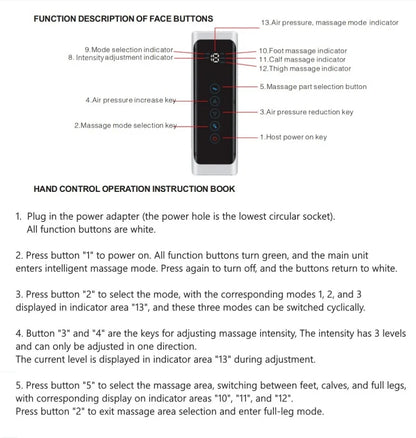 JinKairui Electric Pneumatic Leg Massager Extended Version for Deep Relaxation of Thighs, Calves and Feet with Remote Control